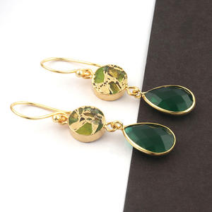 फैक्टरी आपूर्तिकर्ता महिलाओं के फैशन ड्रॉप बालियां बहुमुखी हरी मिर्च तोते हरे रंग की मूद तांबे का कछुआ सोना प्लाई वाली खतरनाक - Product Image 6