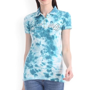 เสื้อโปโลผ้าฝ้ายสำหรับผู้หญิงแห้งเร็วระบายอากาศได้ดีดีไซน์แบบถักลายสีดิจิตอลสไตล์ใหม่ล่าสุดสำหรับฤดูร้อนของ100% - Product Image 1