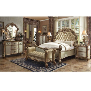 Meilleur Prix Ensemble de Meubles de Chambre À Coucher En Bois Fabuleux Teck Bois Tuftés En Cuir De Meubles De Chambre à coucher De Qualité Supérieure de chambre à Coucher De Style Français - Product Image 1