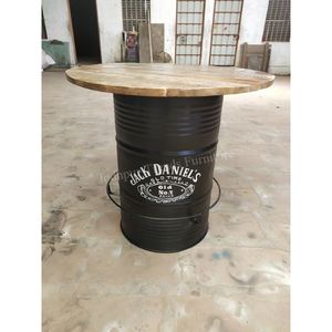 Antiguo indio negro a base de tambor café restaurante Hotel muebles mesa decoración del hogar accesorio - Product Image 4