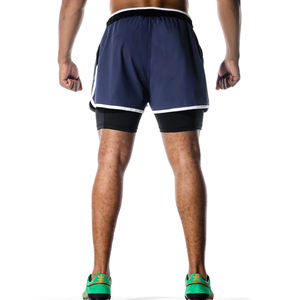 กางเกงขาสั้นรัดกล้ามเนื้อแบบสั้นของผู้ชาย,กางเกงวิ่งฟิตเนสแบบ2 In 1รัดกล้ามเนื้อรัดกล้ามเนื้อสองชั้นสำหรับฤดูร้อน - Product Image 6