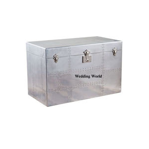 Caja de Metal para maletero, contenedor de almacenamiento hecho a mano con revestimiento de polvo, forma Rectangular, alta calidad, color gris, venta al por mayor - Product Image 2