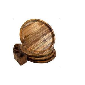 Plaque de bol en bois ustensiles de cuisine Logo personnalisé pour forme ronde personnalisée et vaisselle à utiliser avec poli - Product Image 1