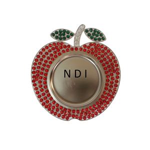 Forme de pomme cristal diamant décoratif en acier inoxydable fruits service chargeur assiette vaisselle décor accessoires chargeur assiette - Product Image 1