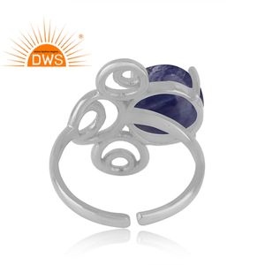 Bagues en pierre précieuse zanite pour filles, 925mm, fournisseur de bijoux, en Rhodium blanc, argent, vente en gros - Product Image 3