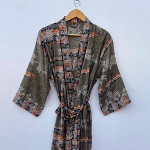 Manufacturer and Wholesaler Ocean blue silk Kimono robe Christmas gifts Dressing gown Vintage Bridal Kimono Bridesmaid robes