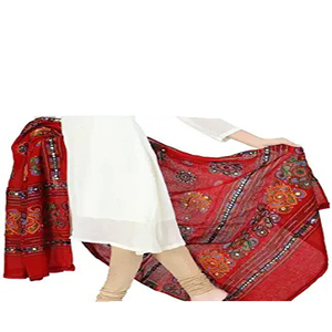 Jaipuri cotton dupatta blue color with lehri design - Product Image 5