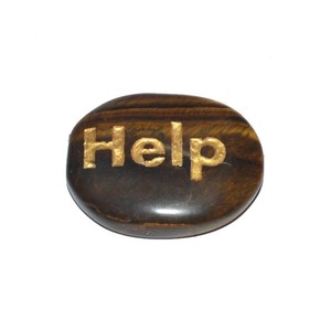 Piedra Artesanía Ojo de tigre Ayuda Palabra grabada Piedra - Product Image 1