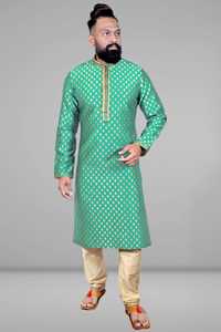 Vêtements tunique avec pantalon pour hommes, style péruvien kurta shamwar, mode dubaï, produit islamique - Product Image 4
