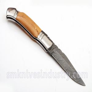 Personalizado hecho a mano de acero refuerza Damasco cuchillo de bolsillo (smk1099) - Product Image 2