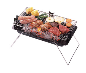 Parrilla de barbacoa de carbón japonés de alta calidad, tipo delgado portátil, fácil de limpiar, altura ajustable para 3 ~ 4 personas, acero recubierto de polvo - Product Image 2