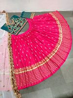 Harba — cafeta en soie avec broderie et paillettes, travail complet de couleur rose, lie henga avec dupata
