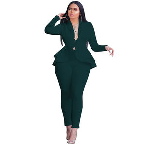 Costumes d'affaires élégants pour femmes Ensembles blazer et pantalon en couleurs unies Nouveautés pour le printemps et l'été - Product Image 4