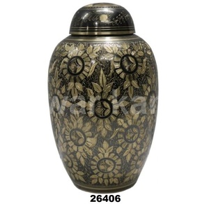 ขายร้อนการออกแบบล่าสุดดอกไม้ทองแกะสลักโคลนเผาสีดําพร้อมโดมด้านบน - Product Image 1