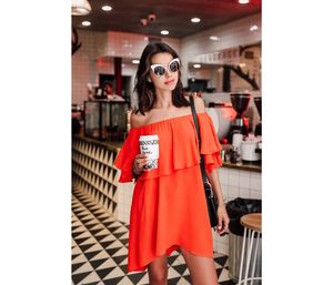 เสื้อทูนิคเปิดไหล่สไตล์ตะวันตกหลากสีสำหรับผู้หญิงที่สง่างามเสื้อผ้าฤดูร้อนเสื้อพิมพ์ลายสีพื้นใส่สบาย - Product Image 2