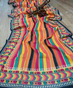 Saree en rayonne au look riche avec chemisier Stone Work Belle couleur bleue pour les femmes Fabrication Meilleur prix en stock Ethnique - Product Image 3