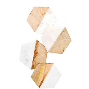 Customized Size <b>Marble</b> and Wood Round Shape Cup Mat <b>Marble</b> and Wood <b>Coasters</b> Wood <b>Marble</b> <b>Coaster</b> Top Selling - Product Image 5