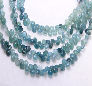 Grandidierite naturelle à facettes en forme de coeur 8.5 pouces perles de pierre fabriquées à la main avec un design de coeur unique - Product Image 1