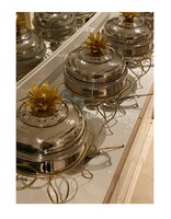 Plat de service en acier inoxydable et bois pour buffet, avec couvercle roulant, personnalisable (couleur, logo, taille, design) pour restaurant et cuisine