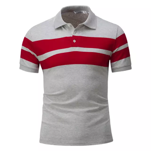 100% Polyester and Cotton Custom for Polo <b>Shirt</b> Breathable Short Sleeve with Solid Pattern Embroidered Design for <b>Men</b> - Product Image 1