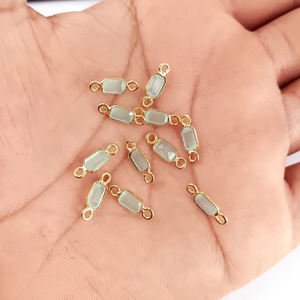 Caméra de monture pour collier, petit Rectangle, plaqué or, 6x4mm, connecteurs pour le collier - Product Image 2