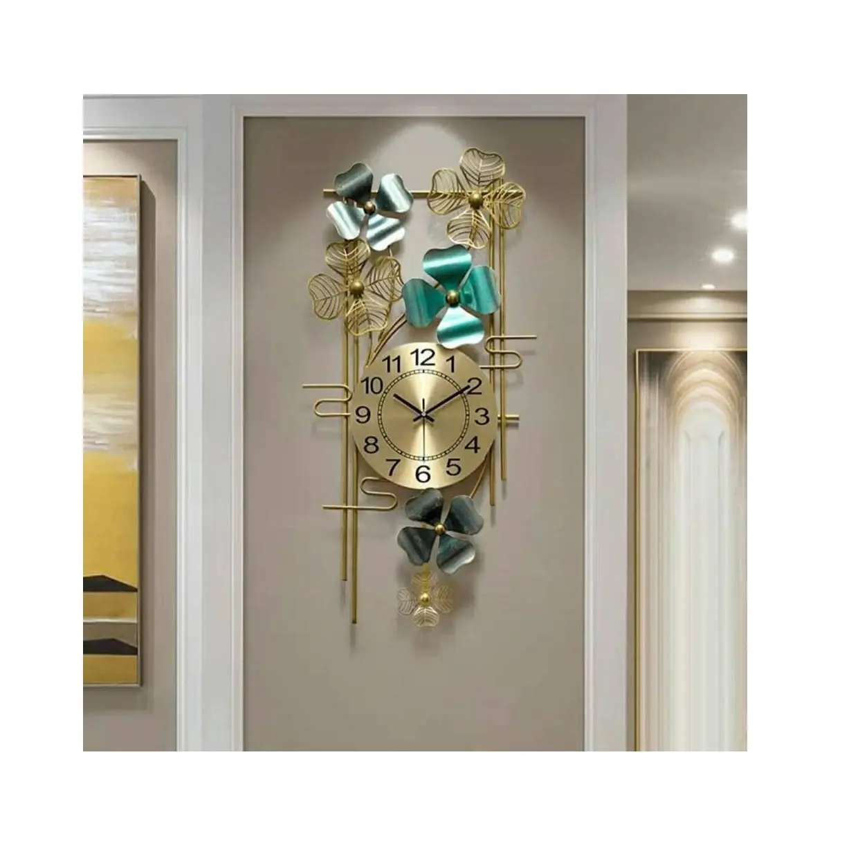 Hot seller Modern Metal Wall Clock Wall Decor Home Decoration Pieces Luxury high quality metal wall arts from Indian Supplier