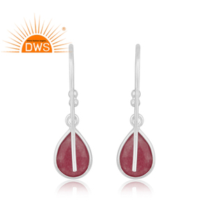 Handmade Sterling Silver Red Aventurine Gemstone Bezel <b>Dangle</b> <b>Earring</b> Jewelry for Women Gift for Her Dainty Collection - Product Image 3