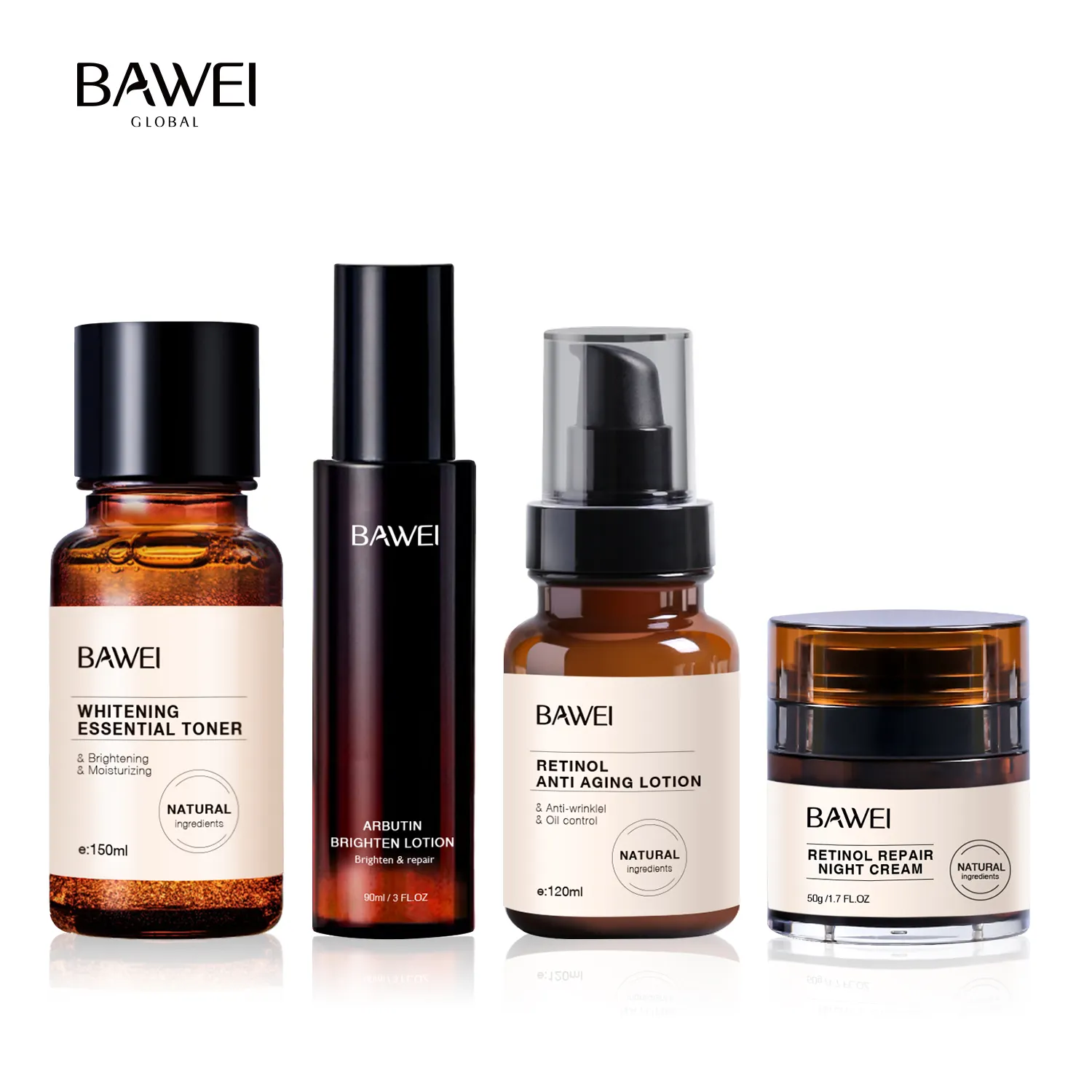 BAWEI Collagen Repair Retinol Vitamin E Effective Reduce Fline Lines Anti Aging Skin Care Set for Wrinkle Skin