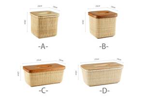 Main En Rotin Bois Tissue Box Cover - Product Image 6