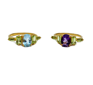 Sterling <b>Silver</b> 925 Supplier Wholesaler Custom Handmade Unisex Party Wear <b>Man</b> Amethyst Peridot Blue Topaz Unique Gemstone <b>Ring</b> - Product Image 1