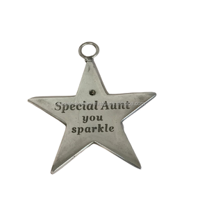NEW DESIGN METAL STAR DAD DESIGN CHRISTMAS HANGING ORNAMENT ALUMINIUM CHRISTMAS <b>TREE</b> DECORATION HANGING STAR HOME DECOR - Product Image 4
