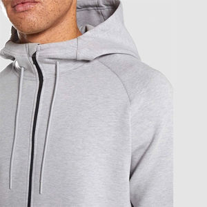 Haute qualité 100% coton hommes classique sweats à capuche imprimé à carreaux à manches longues polaire poche zippée personnalisé grande taille automne - Product Image 4