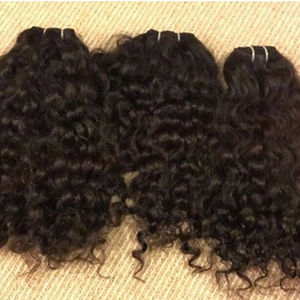 ผมต่อแบบอินเดียไม่ผ่านการทำ100% ผมบริสุทธิ์แบบไม่ผ่านกระบวนการผมแบบหยิกขนาด18 "นิ้วมัดผมแบบหนังกำพร้าสำหรับผู้บริจาคคนเดียว - Product Image 1