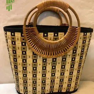 Cheap price Hand-woven Bamboo Bag Vintage Woven Bamboo Handbag from Vietnam Best Supplier