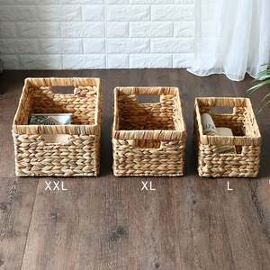 Natural Water Hyacinth Rattan Seagrass <b>Tray</b> to Serve As Storage Fruit Vegetable <b>Hamper</b> Basket Gifts - Product Image 2