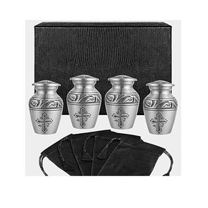 Brass Pewter Engraved Human <b>Ashes</b> or Funeral <b>Keepsake</b> Urns Set of 4 Hot Selling and High Quality on Hot Sale - Product Image 2