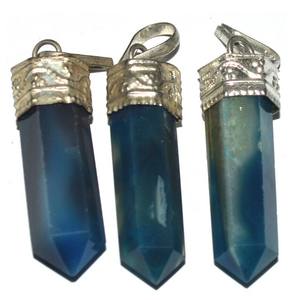 Compra ónix azul tapa lápiz colgantes | Obtener ónix azul tapa lápiz colgantes - Product Image 1