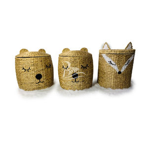 HOT SALE 2026! Pet Shape Water Hyacinth and Straw Storage <b>Laundry</b> Hamper <b>Baskets</b> - Product Image 1