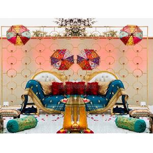 ฉากหลังเทียนสำหรับเวทีงานแต่งงาน,ฉากหลังตกแต่งเวที Mehndi กลางแจ้งฉากหลังเทียนผนังฉากหลังที่ดีที่สุดสำหรับตกแต่งเวที - Product Image 1