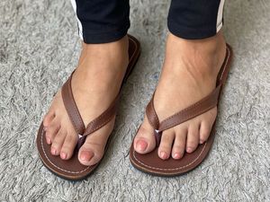 <b>Womens</b> Real <b>Leather</b> <b>Slipper</b> Handmade Stylish Flip Flops <b>Slipper</b> - Product Image 6