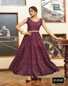 Vestido largo de rayón puro de estilo paquistaní para mujer, ropa sin mangas tipo Kurtis con cinturón bordado elegante, Ropa Étnica - Product Image 2