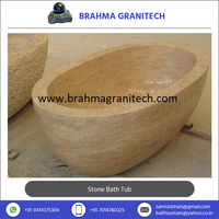 Baignoires et bains à remous en marbre et pierre calcaire Brahma Granitech avec fonctions de massage relaxant, drain central, accessoire de vidange inclus