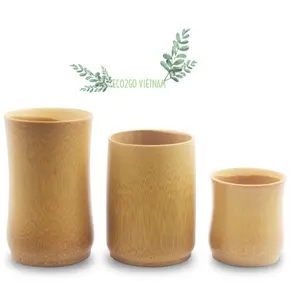 顶级流行2024竹咖啡杯/竹茶杯/竹杯，用于饮用，带有雕刻激光标志的竹制高品质竹制