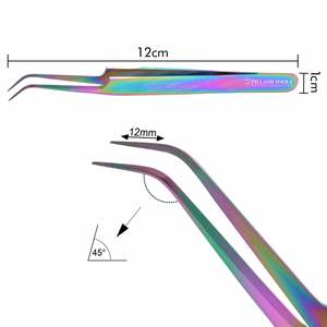 Pincettes courbées fines 12mm 45 degrés, pour le Volume et Isolation, pincettes pour Extension de cils - Product Image 3