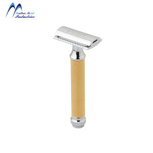Rasoir de sécurité double tranchant réglable pour homme, avec poignée en laiton et lames en acier inoxydable, excellent équilibre, prix de gros - Product Image 1