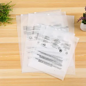 Recycled Clothing Packaging Clear Plastic Resealable Bag Packing Zipped Package For Cloth zip lock bags with hole