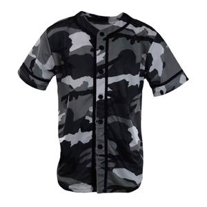 Maillots de Baseball à imprimé camouflage, vente en gros, pas cher, sur mesure, respirants, 6 boutons - Product Image 1