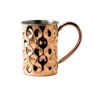 Mule de Moscou martelée en cuivre fait à la main avec une tasse de service de jus de forme ronde de haute qualité à un prix abordable - Product Image 5