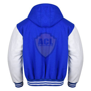 Chaqueta universitaria de béisbol con manga de cuero Letterman, bordado de chenilla personalizado para hombres, chaquetas de invierno informales con soporte - Product Image 3