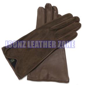 Gants courts en cuir de haute qualité avec manchette en dentelle de conception de feuille de Lotus confortable pour les fêtes en plein air Style uni de voyage décontracté - Product Image 1